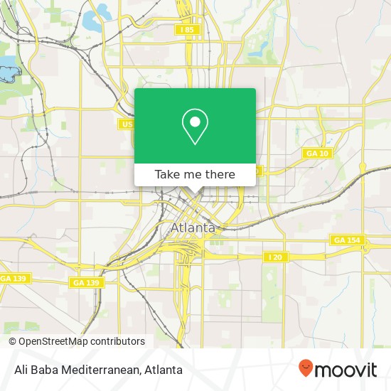 Mapa de Ali Baba Mediterranean, 60 Broad St NW Atlanta, GA 30303