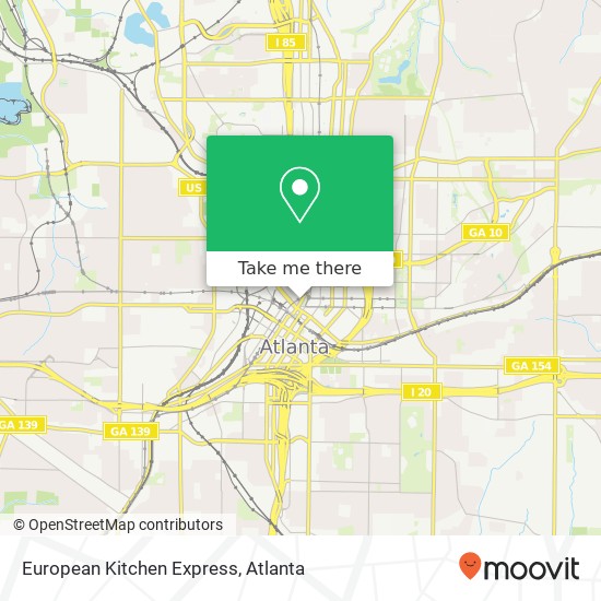 Mapa de European Kitchen Express, 52 Peachtree St NW Atlanta, GA 30303