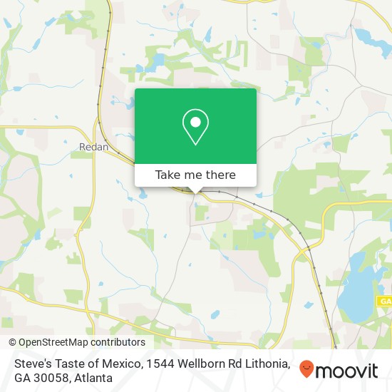 Mapa de Steve's Taste of Mexico, 1544 Wellborn Rd Lithonia, GA 30058