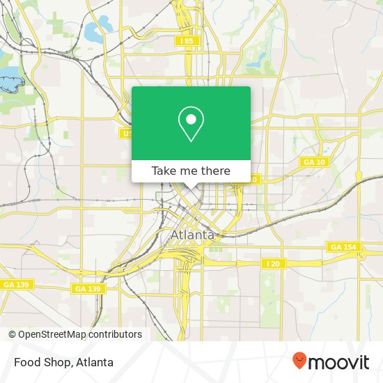 Mapa de Food Shop, 123 Luckie St NW Atlanta, GA 30303