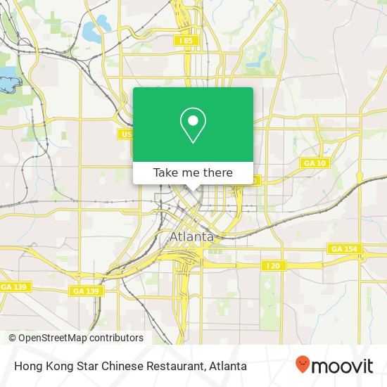 Hong Kong Star Chinese Restaurant, 131 Cone St NW Atlanta, GA 30303 map