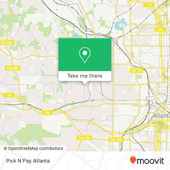 Mapa de Pick N Pay, 1388 Simpson Rd NW Atlanta, GA 30314