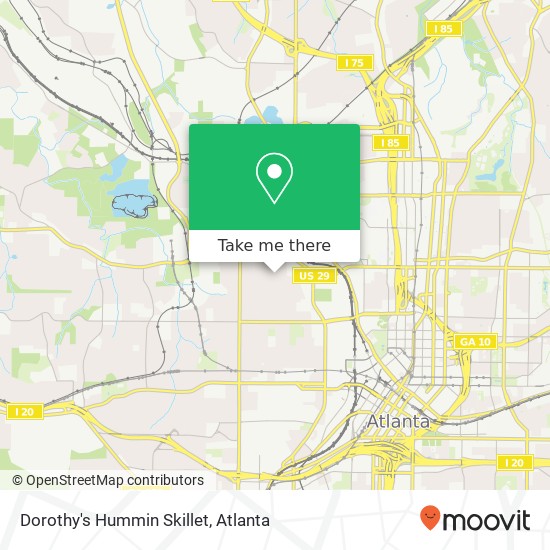 Mapa de Dorothy's Hummin Skillet, 733 North Ave NW Atlanta, GA 30318