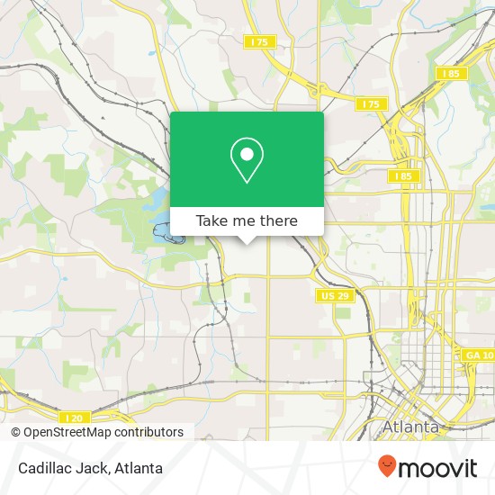 Mapa de Cadillac Jack, 1033 Jefferson St NW Atlanta, GA 30318