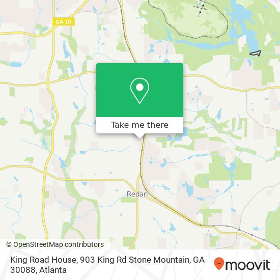 Mapa de King Road House, 903 King Rd Stone Mountain, GA 30088