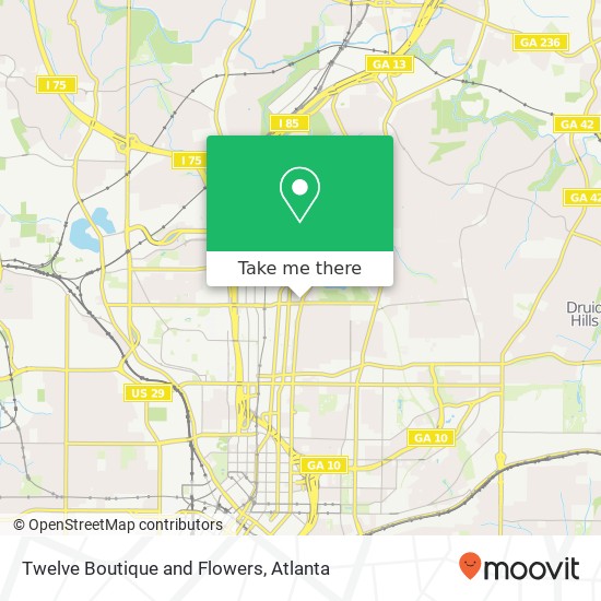 Twelve Boutique and Flowers, 1000 Piedmont Ave NE Atlanta, GA 30309 map