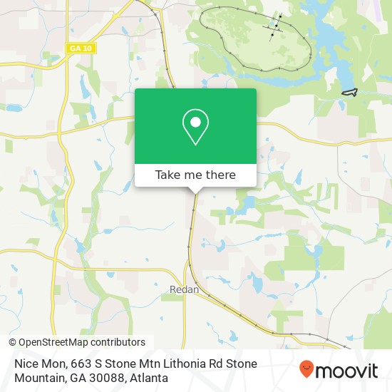 Mapa de Nice Mon, 663 S Stone Mtn Lithonia Rd Stone Mountain, GA 30088