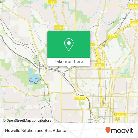 Mapa de Howells Kitchen and Bar, Howell Mill Rd NW Atlanta, GA 30318