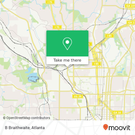Mapa de B Braithwaite, 1198 Howell Mill Rd NW Atlanta, GA 30318