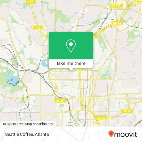 Mapa de Seattle Coffee, 14th St NW Atlanta, GA 30318