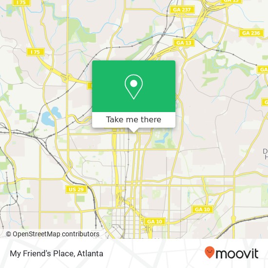 Mapa de My Friend's Place, 1170 Crescent Ave NE Atlanta, GA 30309