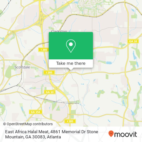 East Africa Halal Meat, 4861 Memorial Dr Stone Mountain, GA 30083 map