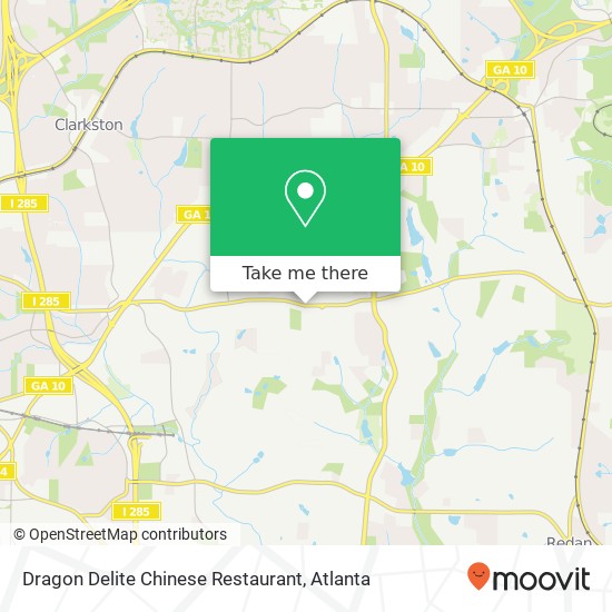 Mapa de Dragon Delite Chinese Restaurant, 4599 Rockbridge Rd Stone Mountain, GA 30083