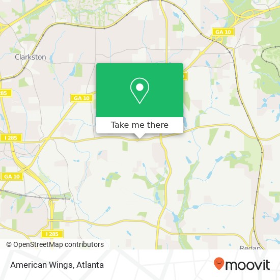 Mapa de American Wings, 4687 Rockbridge Rd Stone Mountain, GA 30083