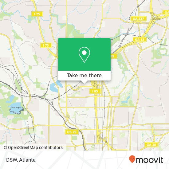 Mapa de DSW, 1374 Atlantic Dr NW Atlanta, GA 30363