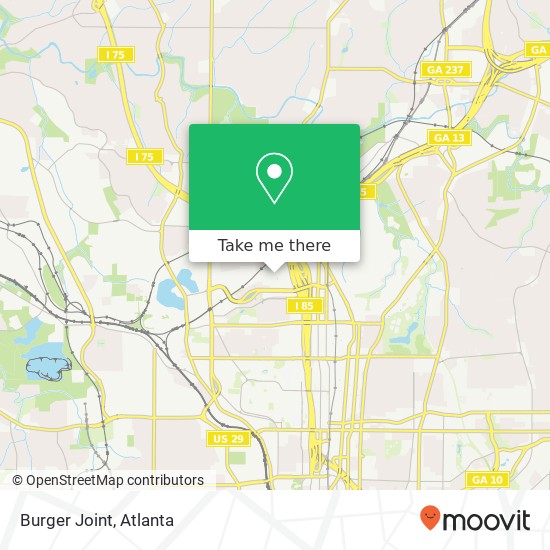 Mapa de Burger Joint, 264 19th St NW Atlanta, GA 30363
