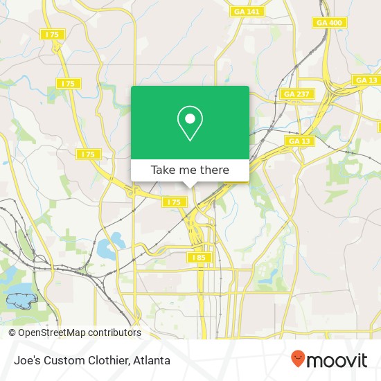 Mapa de Joe's Custom Clothier, 1776 Peachtree St NW Atlanta, GA 30309