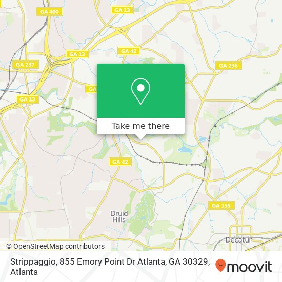 Mapa de Strippaggio, 855 Emory Point Dr Atlanta, GA 30329