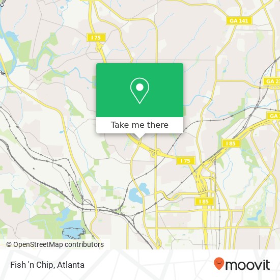 Mapa de Fish 'n Chip, 1850 Howell Mill Rd NW Atlanta, GA 30318