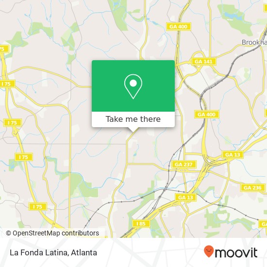 Mapa de La Fonda Latina, 2813 Peachtree Rd NE Atlanta, GA 30305