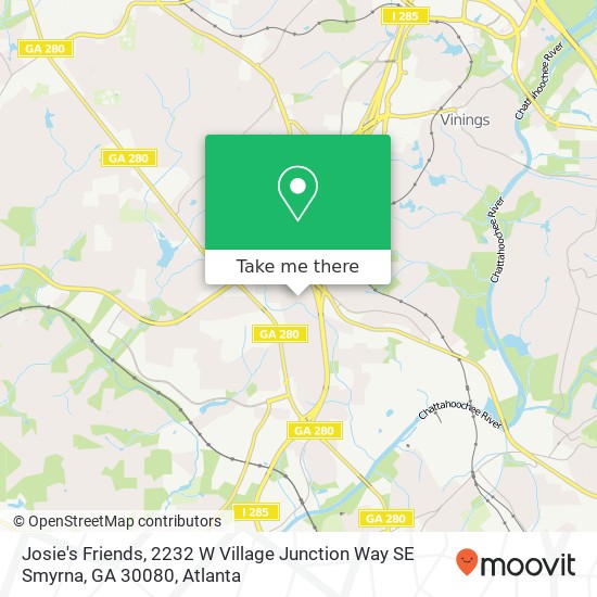 Mapa de Josie's Friends, 2232 W Village Junction Way SE Smyrna, GA 30080