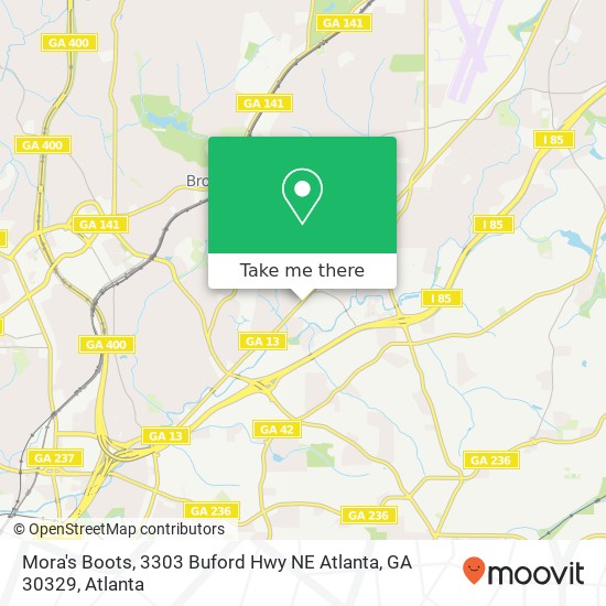 Mora's Boots, 3303 Buford Hwy NE Atlanta, GA 30329 map