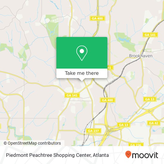 Piedmont Peachtree Shopping Center map