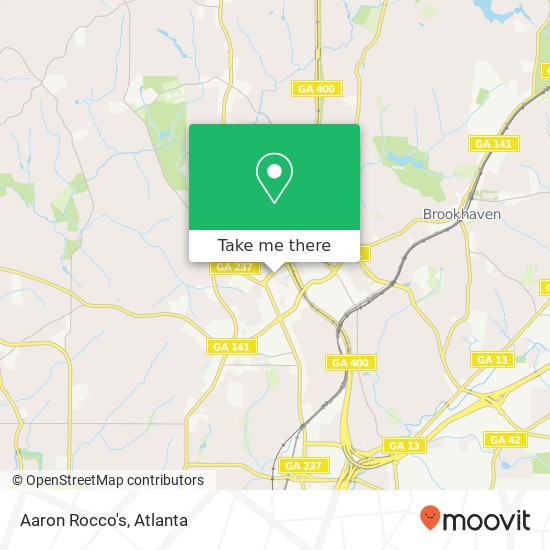Mapa de Aaron Rocco's, Atlanta, GA 30326