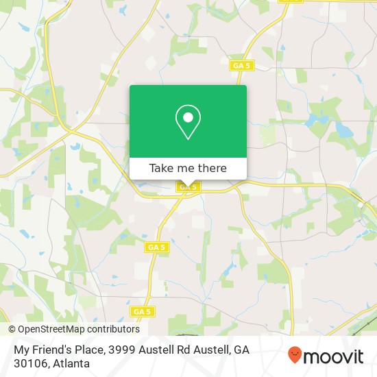 Mapa de My Friend's Place, 3999 Austell Rd Austell, GA 30106