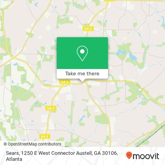 Mapa de Sears, 1250 E West Connector Austell, GA 30106