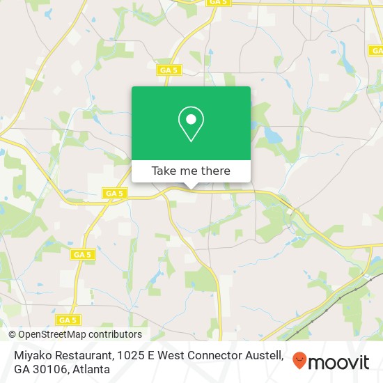 Mapa de Miyako Restaurant, 1025 E West Connector Austell, GA 30106