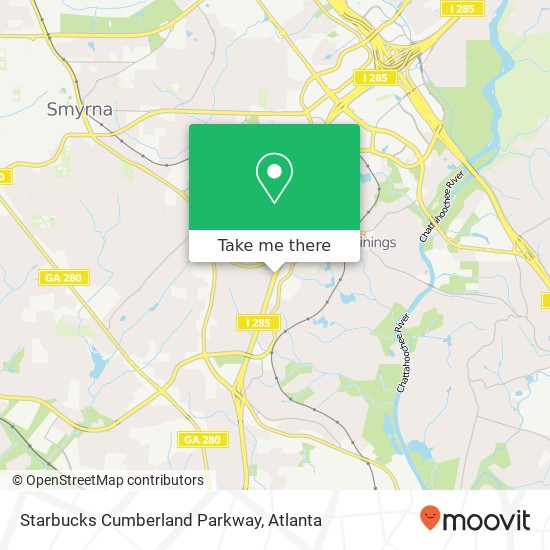 Mapa de Starbucks Cumberland Parkway, I-285 Smyrna, GA 30080