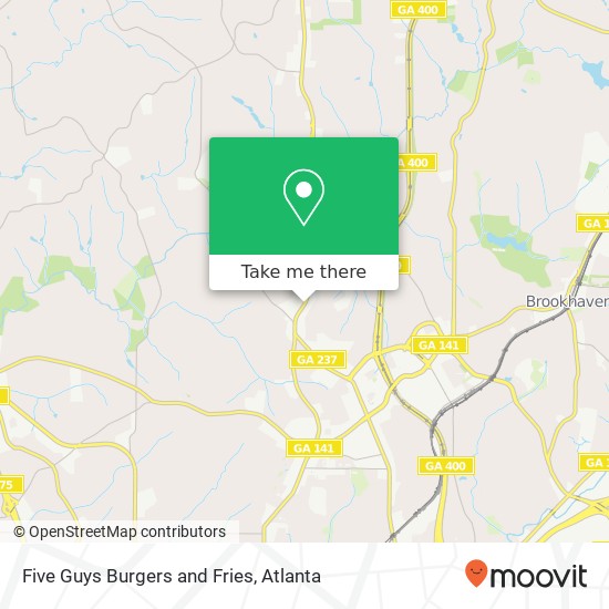 Five Guys Burgers and Fries, Atlanta, GA 30342 map