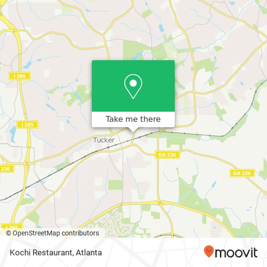 Mapa de Kochi Restaurant, 4306 Lawrenceville Hwy Tucker, GA 30084