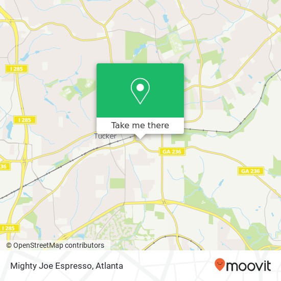 Mapa de Mighty Joe Espresso, 4404 Hugh Howell Rd Tucker, GA 30084