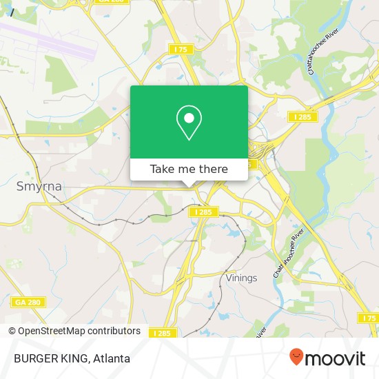 Mapa de BURGER KING, 2610 Spring Rd SE Smyrna, GA 30080