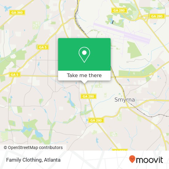 Mapa de Family Clothing, 2552 S Cobb Dr SE Smyrna, GA 30080