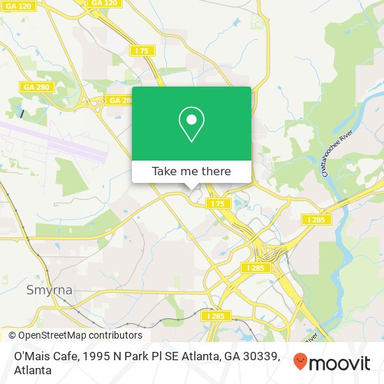 Mapa de O'Mais Cafe, 1995 N Park Pl SE Atlanta, GA 30339