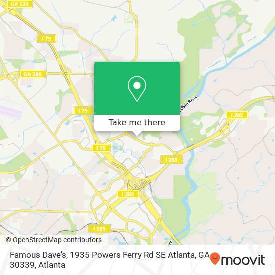 Famous Dave's, 1935 Powers Ferry Rd SE Atlanta, GA 30339 map