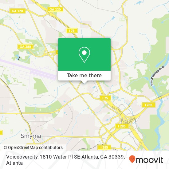 Mapa de Voiceovercity, 1810 Water Pl SE Atlanta, GA 30339