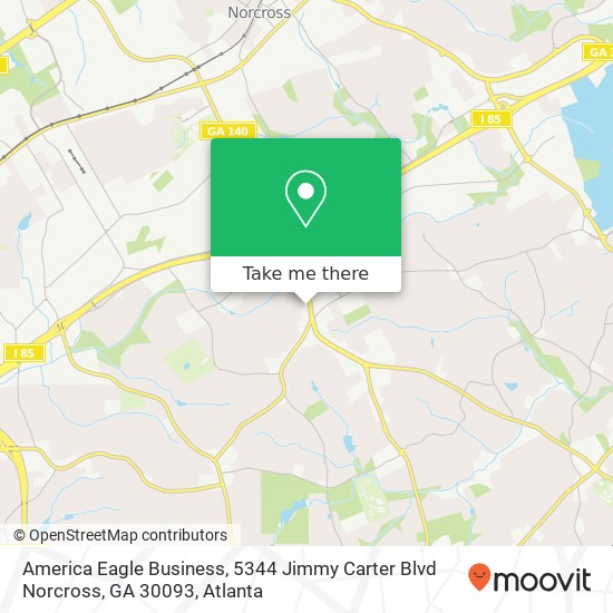 Mapa de America Eagle Business, 5344 Jimmy Carter Blvd Norcross, GA 30093