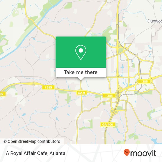 Mapa de A Royal Affair Cafe, 5920 Roswell Rd Sandy Springs, GA 30328