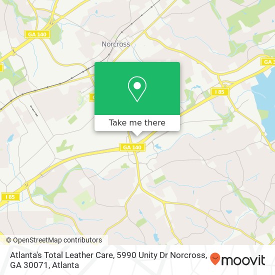 Mapa de Atlanta's Total Leather Care, 5990 Unity Dr Norcross, GA 30071