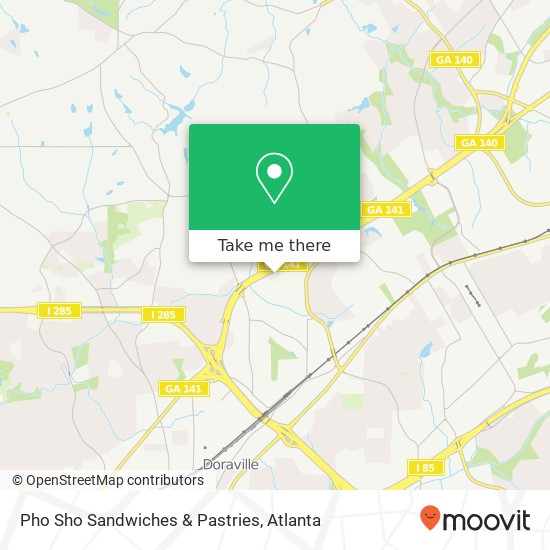 Mapa de Pho Sho Sandwiches & Pastries, 2715 Peachtree Sq Atlanta, GA 30360