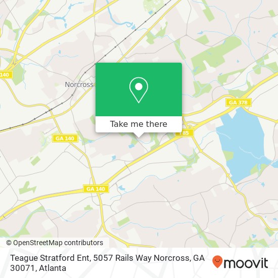Mapa de Teague Stratford Ent, 5057 Rails Way Norcross, GA 30071