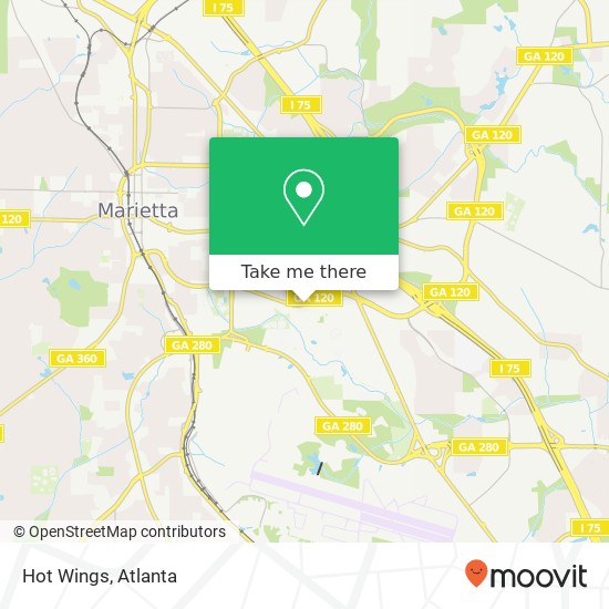 Mapa de Hot Wings, 981 S Marietta Pkwy SE Marietta, GA 30060