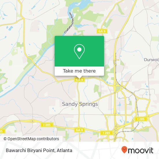 Mapa de Bawarchi Biryani Point, 6627 Roswell Rd Sandy Springs, GA 30328