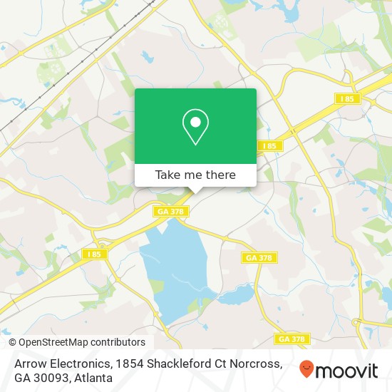 Mapa de Arrow Electronics, 1854 Shackleford Ct Norcross, GA 30093