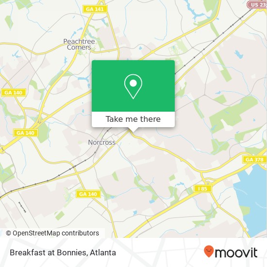 Mapa de Breakfast at Bonnies, 2640 Beaver Ruin Rd Norcross, GA 30071