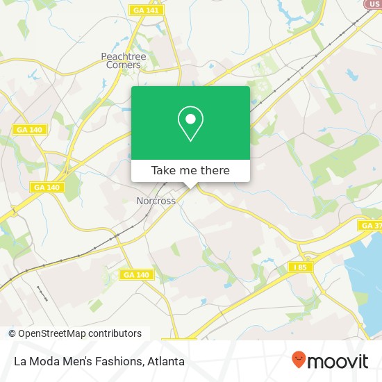 Mapa de La Moda Men's Fashions, 5530 Buford Hwy Norcross, GA 30071